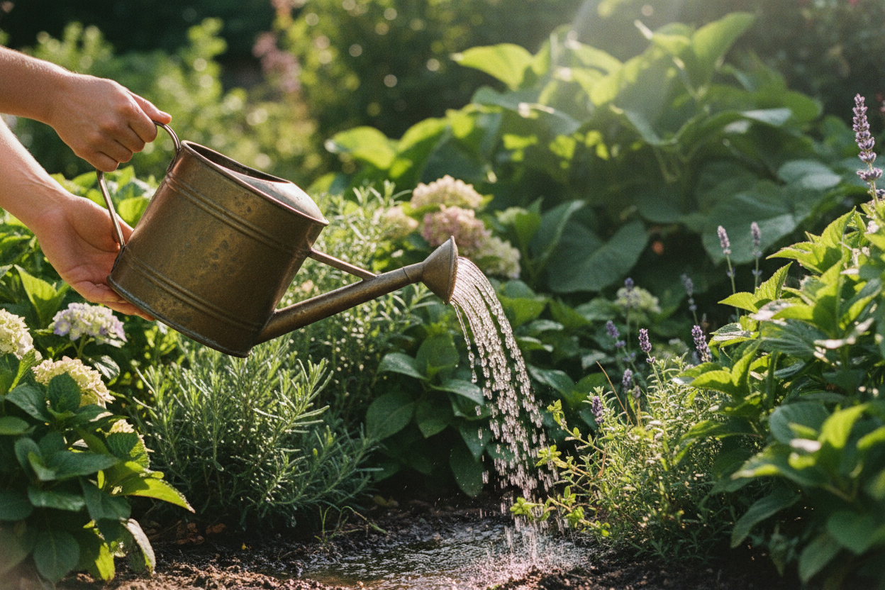 Vanningstips for sunne krukker og bed
